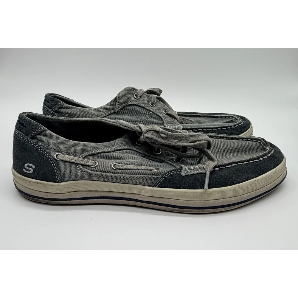 Skechers Shoes Men's 11 Navy Relaxed Fit Diamondback Leroy Boat Lace Up Casual